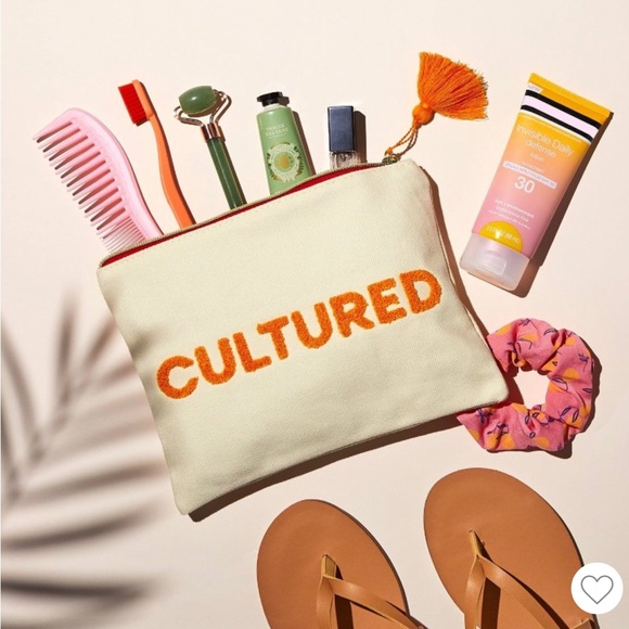 Be Rooted | Cultured | Travel Pouch with Flocking Texture on Words 7"x9" - Picture 2 of 4
